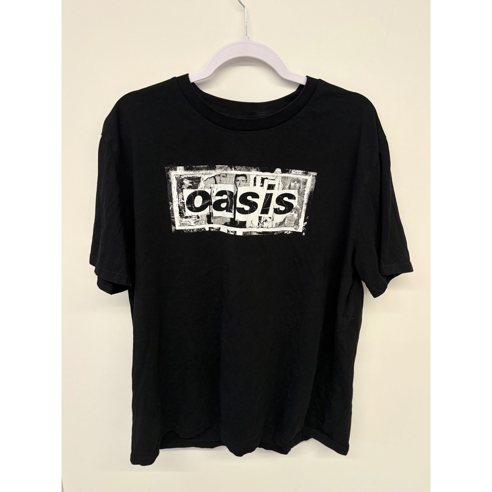 Oasis Britpop T-Shirt Official Merch Men XL Black Live 25 World Tour Indie Rock